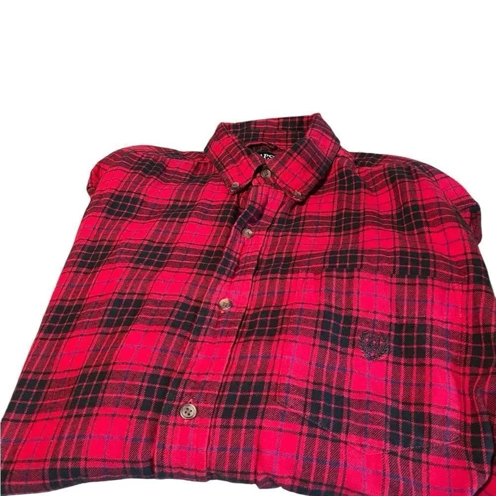 Chaps Ralph Lauren plaid Red Plaid Men's Shirt button down size XLT like. New
